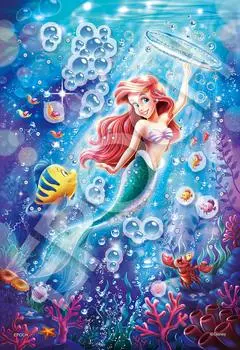 Epoch 300 Piece Jigsaw Puzzle Disney Ariel x with glue and spatula with decoration parts included EPOCH -Sparkling Sea- (26 38cm) 73-301