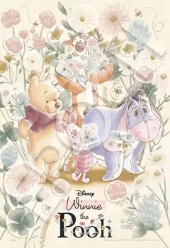 EPOCH 300 Piece Jigsaw Puzzle Disney Winnie the Pooh - In the Meadow Garden (26x38cm) with glue, spatula, decoration parts