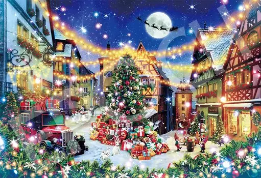 EPOCH 300 Piece Jigsaw Puzzle Fantastic Art Holy Night of Rothenburg x With Spatula Score Ticket Included EPOCH Illustration/Art (26 38cm) 28-402s