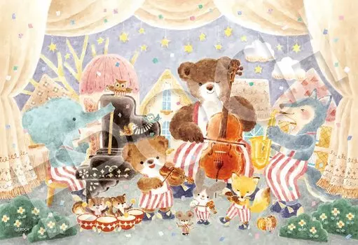 EPOCH 300 Piece Jigsaw Puzzle Illustration/Art Waka Nakauchi Starry Sky Stage (26 x 38cm) 28-822s with glue and spatula with score ticket EPOCH