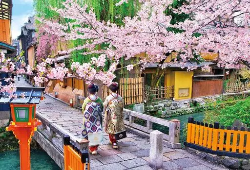 EPOCH 300 Piece Jigsaw Puzzle Japanese Scenery Cherry Blossom Tatsumi Bridge Kyoto x Glue Included Spatula Included Score Ticket EPOCH - (26 38cm)