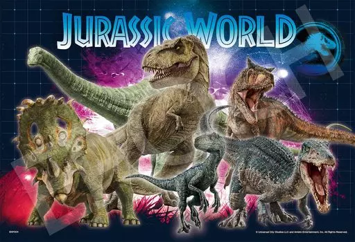 EPOCH 300 piece jigsaw puzzle Jurassic World hologram Jurassic World x with glue and spatula with score ticket EPOCH (26 38cm) 28-708
