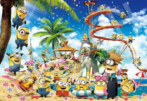 EPOCH 300 Piece Jigsaw Puzzle Minions Hologram Beach Party Minions! (26 x 38cm) 28-709 Glue Included Spatula Included Score Ticket Included EPOCH