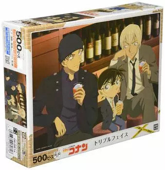 EPOCH 500 Piece Jigsaw Puzzle Detective Conan Triple Face x with glue and spatula with score ticket EPOCH (38 53cm) 06-081s