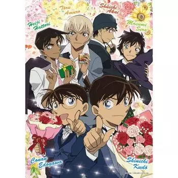 EPOCH 500 Piece Jigsaw Puzzle Detective Conan Bouquet of Blessings (38 x 53cm) 06-114s with glue and spatula with score ticket EPOCH
