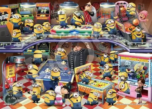Epoch 500 Piece Jigsaw Puzzle Minions Super Game Center x with glue and spatula with score ticket EPOCH (38 53cm) 06-521s