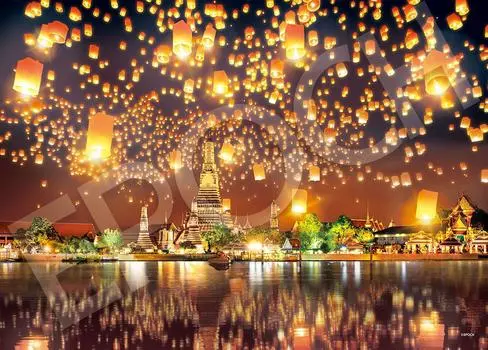 EPOCH 500 Piece Jigsaw Puzzle Overseas Landscape Mystic View Lantern Festival of Light x Glue Included Spatula Included Score Ticket EPOCH (38 53cm)