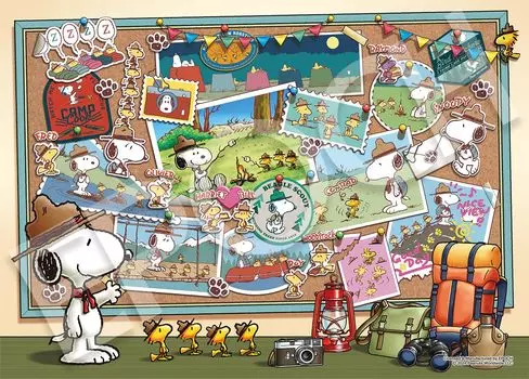 Epoch 500 Piece Jigsaw Puzzle PEANUTS Snoopy Beagle Scout x with glue and spatula with score ticket EPOCH (38 53cm) 06-708s