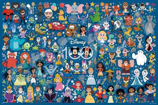 Epoch Пазл Disney CUTE CELEBRATION x из 1000 деталей с декоративными элементами в виде лопаточки EPOCH (50 75см) клей 97-701, в комплекте,