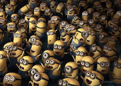 Epoch Пазл из 108 элементов Minions Minions Audience x с клеем и шпателем с очками EPOCH (18.2 25.7см) 03-041