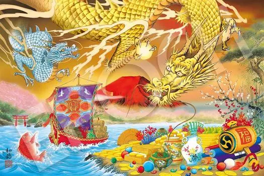 Epoch Пазл из 1500 деталей Удачи Золотой Дракон/Гинрю, маленький элемент (50 х 75 см) 15-701 Клей в комплекте Шпатель в комплекте Билет для подсчета очков EPOCH