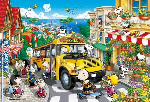 Epoch Пазл из 300 деталей PEANUTS Happy School Bus (26x38см) 28-033s с клеем и шпателем с оценочным талоном EPOCH