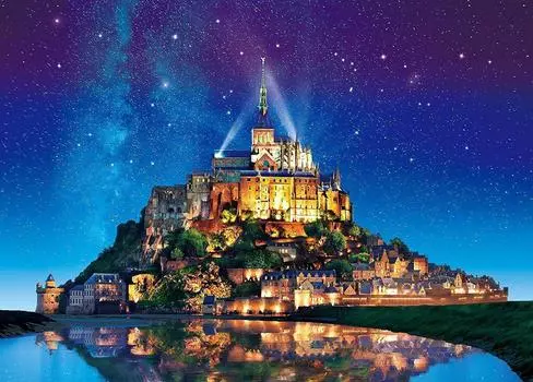 Epoch Пазл из 500 деталей Aim Puzzle Master Захватывающие виды звездного неба Мон Франса Мир Сен-Мишель - (38х53см)