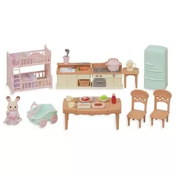EPOCH Sylvanian Families Set Дом с красной крышей Мебельный набор Сертификация ST Mark для детей от 3 лет и старше Игрушечный кукольный домик Sylvanian Families