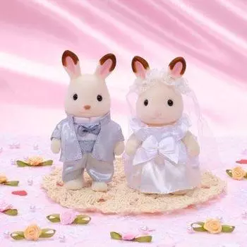 EPOCH Sylvanian Families Шоколадный кролик Милый свадебный парный набор