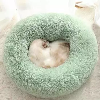 Epochtech Pet Cat Dog Pet Cold Для щенков и размеров Доступные цвета Кровать, Кровать, Кровать, Пушистая, Круглая, Теплая, Подушка, Нескользящая, Защита, Моющаяся, зелёный