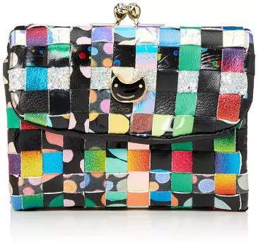 Eponeko Black [Tsumori Chisato] Кошелек тройного сложения, бумажник, застежка, сетка, женский, (01)