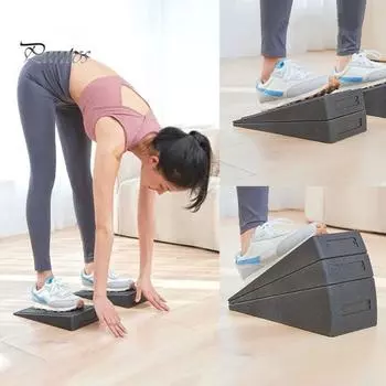 EPP Наклонная доска для растяжки икр Регулируемая наклонная доска Для мужчин и женщин Тренировки в домашнем спортзале Физиотерапия Приседания на танкетке Тренировка подвижности лодыжки икры чёрный