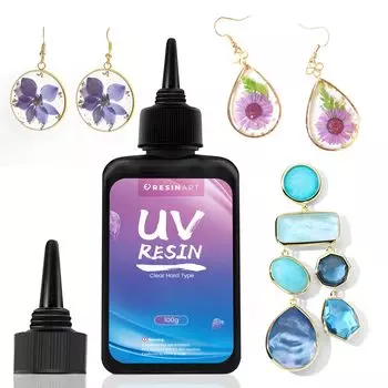 EPRESINART УФ-смола жидкая 100 г совместимая смола высокопрозрачная сменная твердая самодельная декоративная ручная работа быстро затвердевающая гипоаллергенная УФ-смола