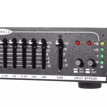 EQ-215 Двухканальный 15-полосный эквалайзер для монтажа в стойку высотой 1U US Plug чёрный