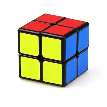 EQ Educational Toy Series 2x2 Magic Cube 3D Puzzle Standard Size World Standard Color Scheme Matte Smooth Rotation Good Stability For Beginners Black