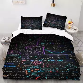 Equation - Комплект пододеяльников с цифровой печатью - Полиэстер - Декор спальни - 1 покрывало + 2 наволочки (нет подушки) 173x229cm