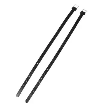 EQULIBERTA ремень из натуральной кожи со шпорами, комплект для левой и правой стороны, черный, общая длина, регулировка ширины 45 см/ширины 1,2 см/длины 27–39 см EQ-SP-1933 чёрный