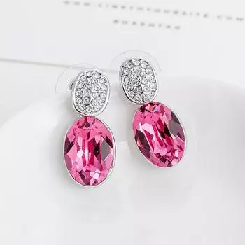 Er-00324 Подлинные австрийские хрустальные украшения, посеребренные овальные современные женские серьги 2022 Y2k, ювелирные изделия, подарок на день матери