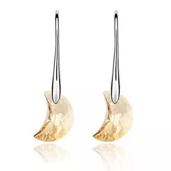 Er-00367 Корейский модный кристаллический драгоценный камень подарок на день Святого Валентина посеребренные женские висячие серьги с луной для женщин аксессуары