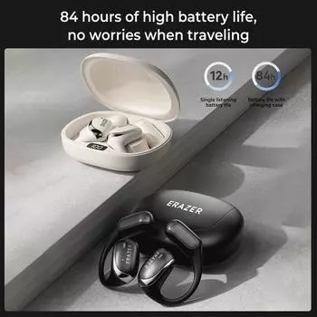 ERAZER X9 Беспроводные наушники BT 5.4 с шумоподавлением, гарнитура с цифровым дисплеем EarHook Sport чёрный