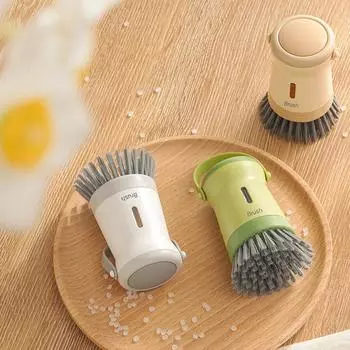 Ergonomic Handle Kitchen Pot Brush for Stainless Steel and Glass Surfaces белый