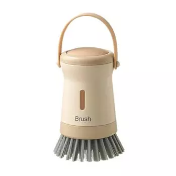 Ergonomic Press Dish Scrubber Transparent Windows Kitchen Scrub Brush For Range Hoods Sinks
