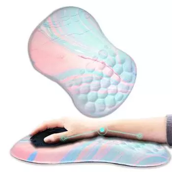 Эргономичный коврик для мыши на запястье с гелем из пены с эффектом памяти Подставка для запястий Облегчение боли Нескользящая основа Коврик для мыши Поддержка запястья C