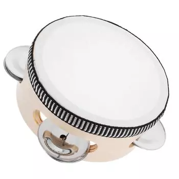 ERINGOGO Tambourines, Handheld Drum Bells, Percussion Instruments, Wooden, Durable, Simple, Stylish, Mini, for Adults and Children, Band Handbells,