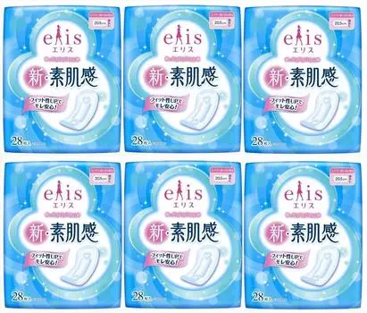 Eris New Bare Skin Feel daytime use on normal to busy No 28 sheets x 6 pack [Bulk Purchase] (for days) Wings,