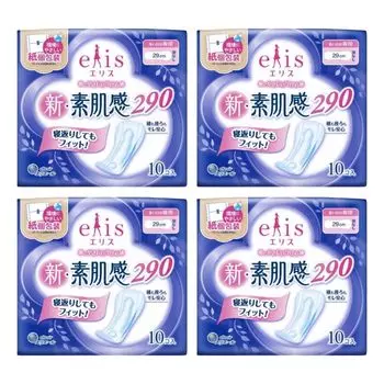 Eris Wingless Night Use New Bare Skin Feel 29cm 40 Sheets Sheets x 4 Sanitary Napkins Use Without (10 Packs) (Night Wings)