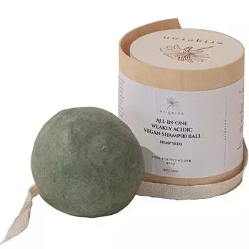 Eriseron All-in-One Mildly Adic Beauty Ball Шампунь-мыло с семенами конопли 120 г + упаковка из березы, 1 набор