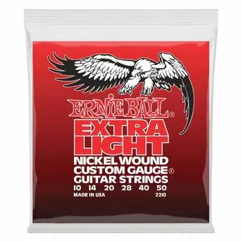 ERNIE BALL 2210 Electric Guitar Strings NICKEL WOUND EXTRA LIGHT Nickel Wound Extra Light [Genuine] (10-50)
