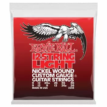 ERNIE BALL 2233 Струны для электрогитары 12 струн NICKEL WOUND LIGHT Nickel Wound Light [Подлинный продукт] (09-46) 12-СТРУННАЯ