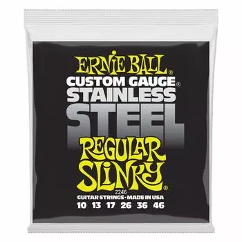ERNIE BALL 2246 струны для электрогитары STAINLESS REGULAR SLINKY нержавеющая сталь Regular Slinky [подлинный продукт] (10-46)