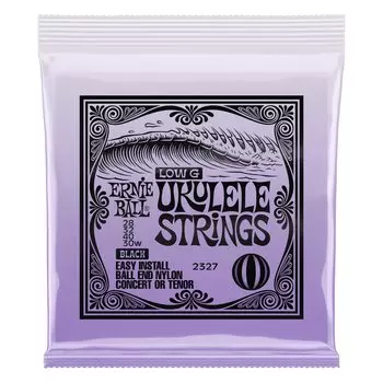 ERNIE BALL 2327 Струны для укулеле, нейлон, нейлоновые струны для укулеле с шариком на конце, черные, G, черные [оригинальный продукт] с обмоткой