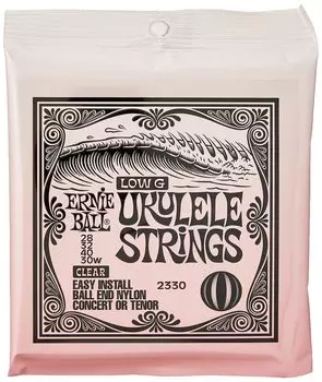 ERNIE BALL 2330 струны для укулеле нейлоновые нейлоновые струны для укулеле с шариком на конце, прозрачные, G прозрачные [оригинальный продукт] с обмоткой