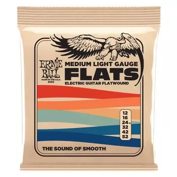 ERNIE BALL 2582 Струны для электрогитары FLATWOUND MEDIUM LIGHT [Подлинные] (12-52)