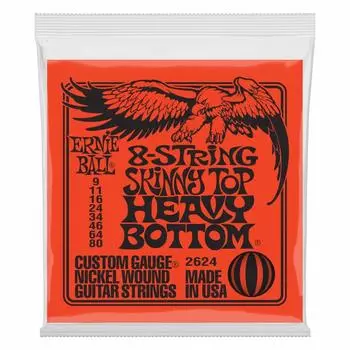 ERNIE BALL 2624 струны для электрогитары 8 струн SKINNY TOP HEAVY BOTTOM SLINKY Skinny [Подлинный продукт] (09-80) 8-СТРУННАЯ Верх/Тяжелый низ/Слинки