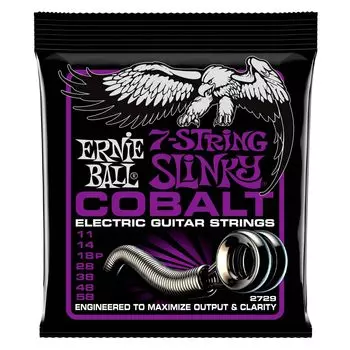 ERNIE BALL 2729 Струны для электрогитары COBALT POWER SLINKY [Оригинал] 7-струнные (11-58) 7-СТРУННАЯ