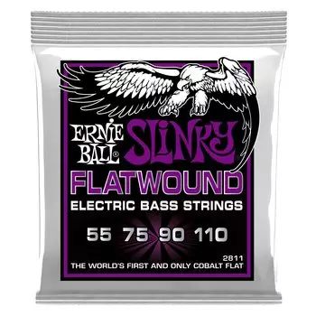 Ernie Ball 2811 Басовые струны FLATWOUND POWER SLINKY BASSFlatwound Power Slinky Bass [Оригинальный продукт] (55-110)