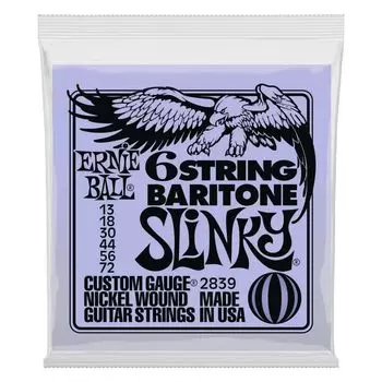 ERNIE BALL 2839 струны для баритон-гитары BARITONE SLINKY Baritone Slinky [Подлинный продукт] (13-72) 6-СТРУННАЯ