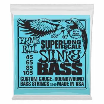 ERNIE BALL 2849 Long Scale Bass Strings SUPER LONG SCALE SLINKY BASS Slinky [Genuine] (45-105)