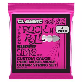 ERNIE BALL 3253 Electric Guitar Strings CLASSIC SUPER SLINKY 3Set Pack [Genuine Product] (09-42) R&R
