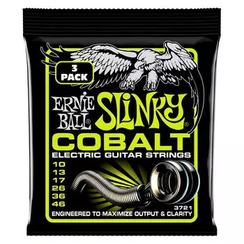 ERNIE BALL 3721 Струны для электрогитары COBALT REGULAR SLINKY 3 комплекта [подлинные] (10-46)